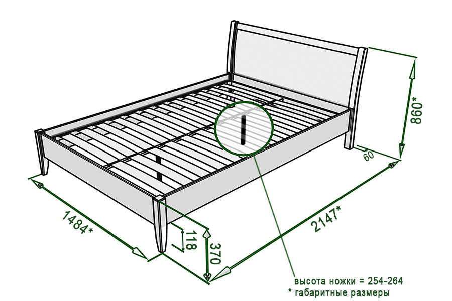 Высота спальной кровати с матрасом от пола