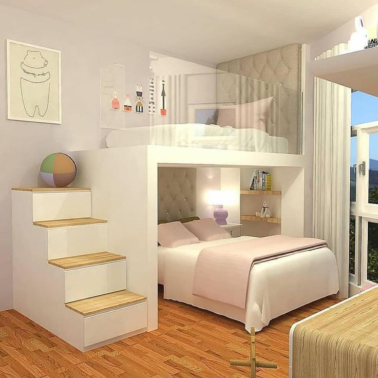 Интерьер однокомнатной квартиры с детской кроваткой