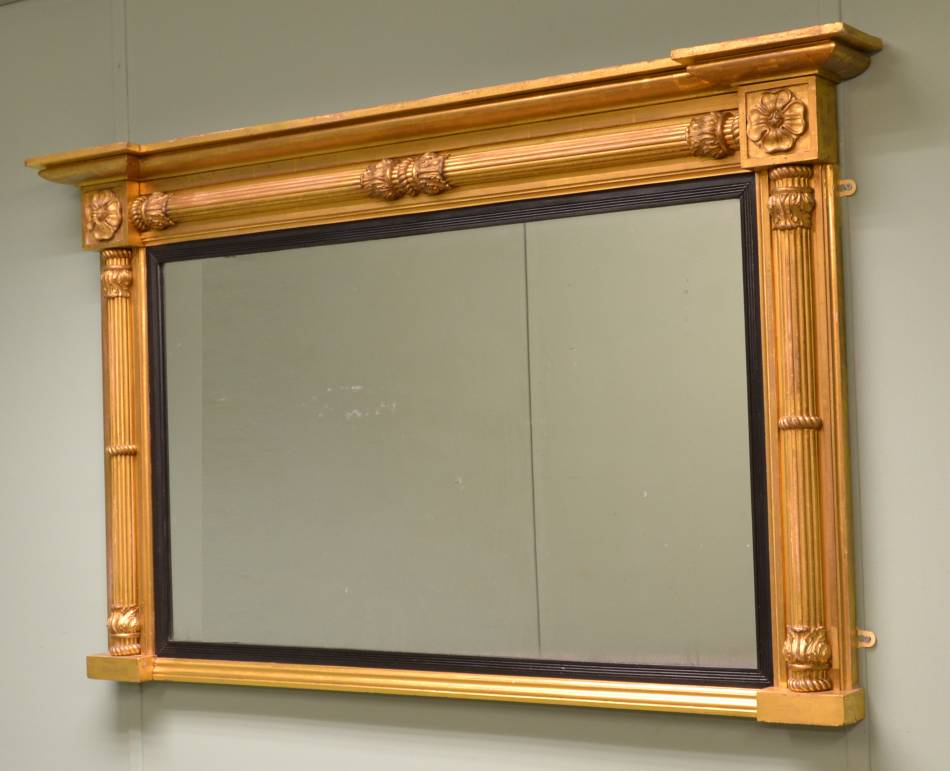 Antique Regency Decorative Gilt Overmantle Mirror.