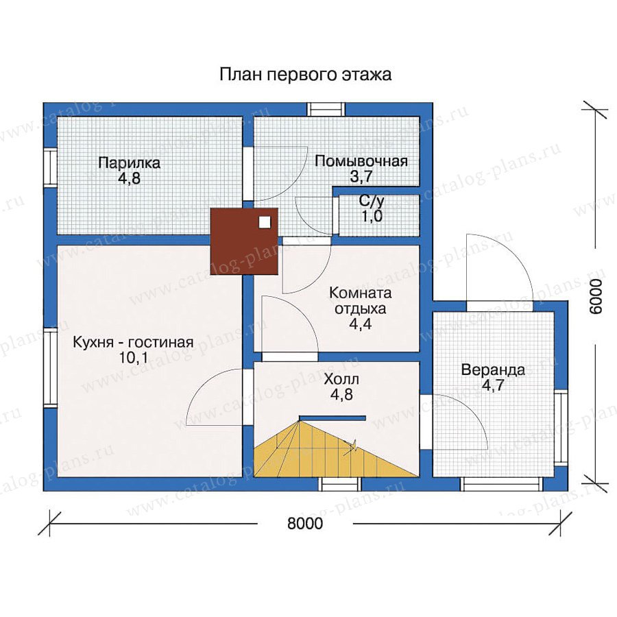 План дома 6 на 6 2 этажа