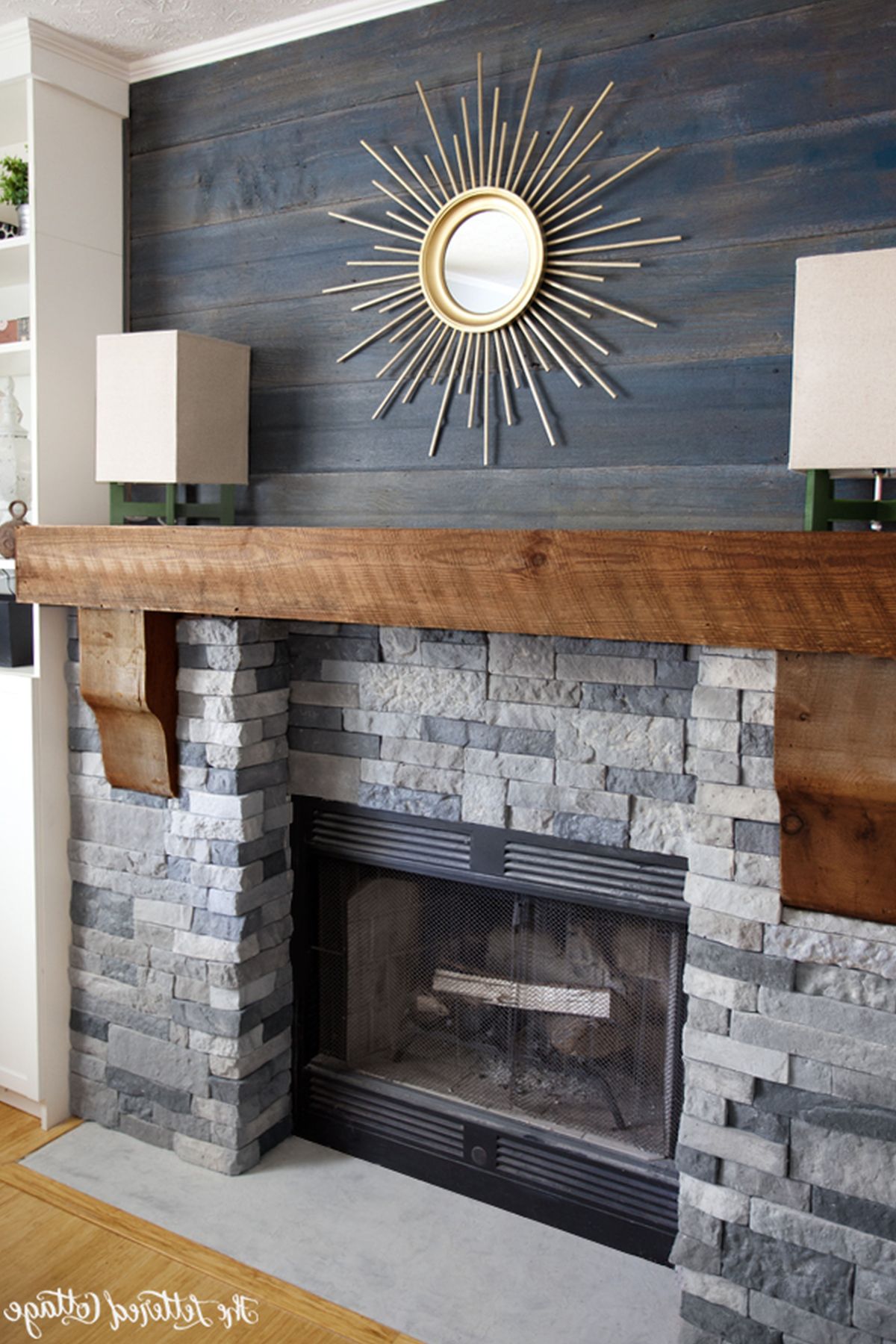 Wood mantel for fireplace in modern way