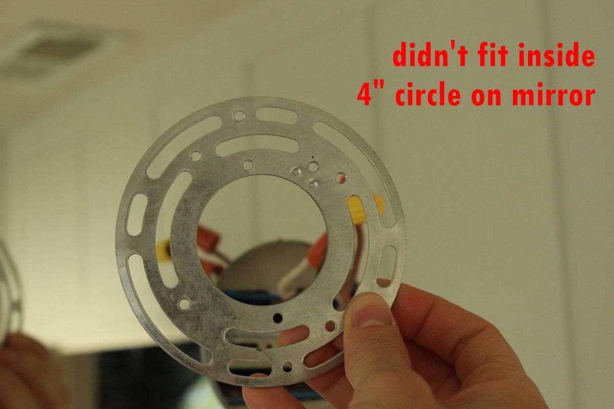 standard-sized lighting fixture mounting circle