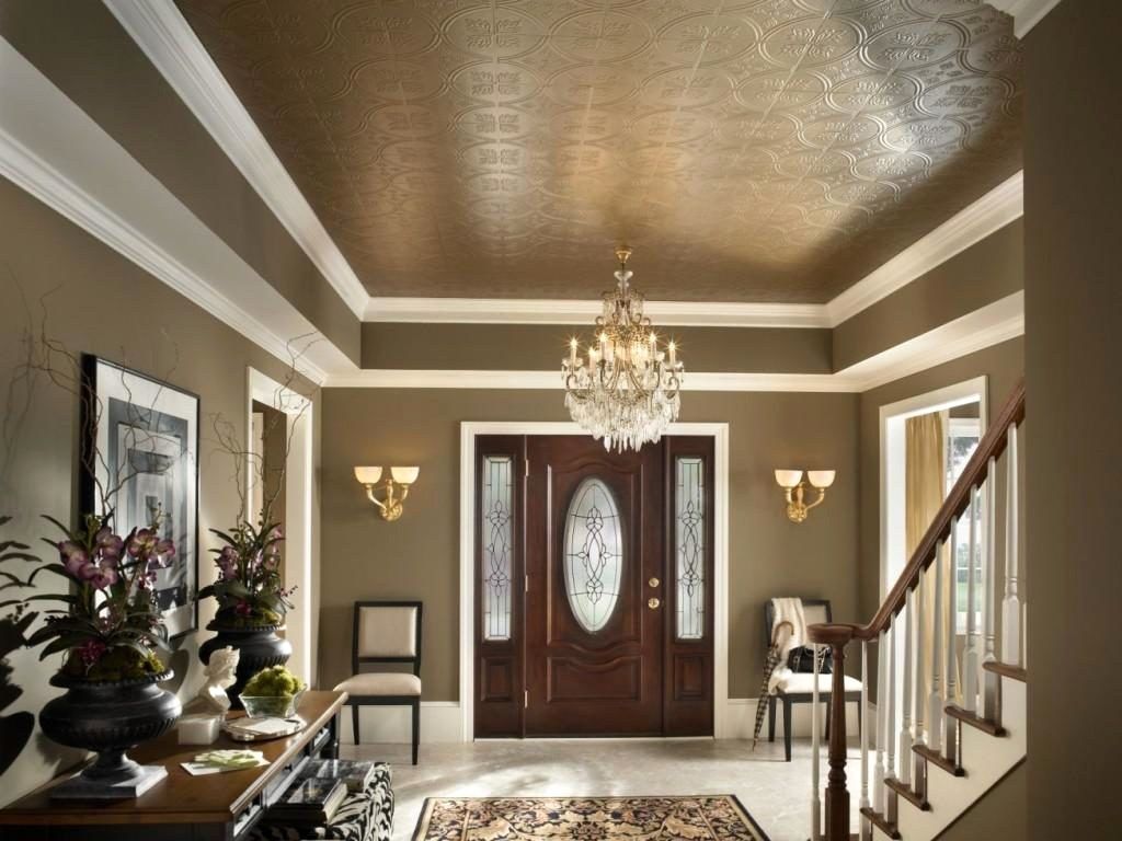 Tin ceilings in different colors lend a more dramatic air to a room.