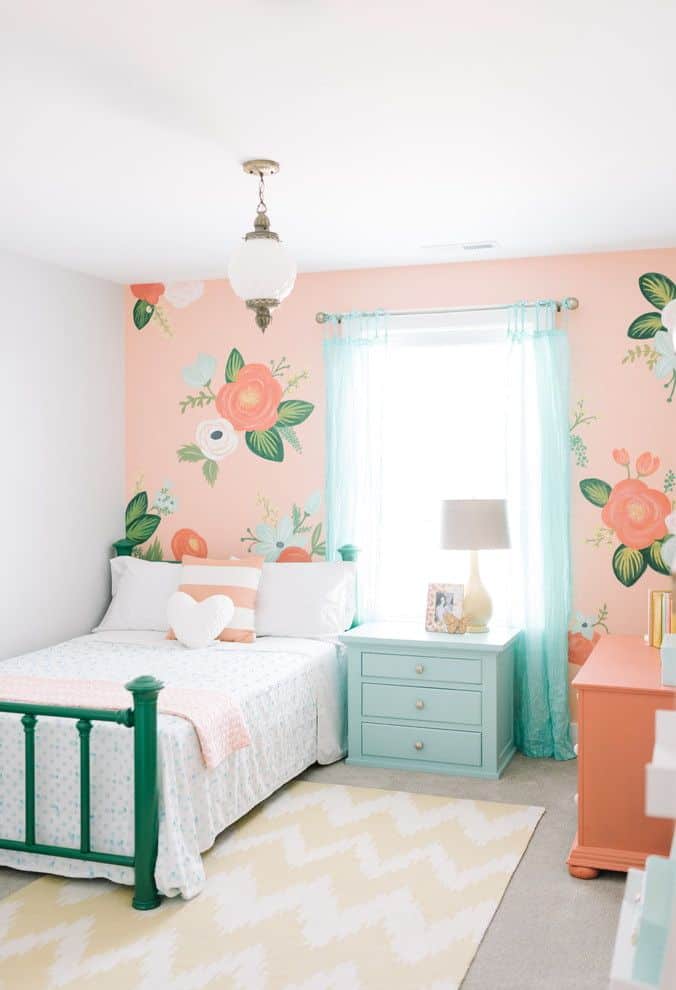 Traditional Modern Bedroom Designs for Girls With Flowers on Walls Modern Bedroom Designs for Girls