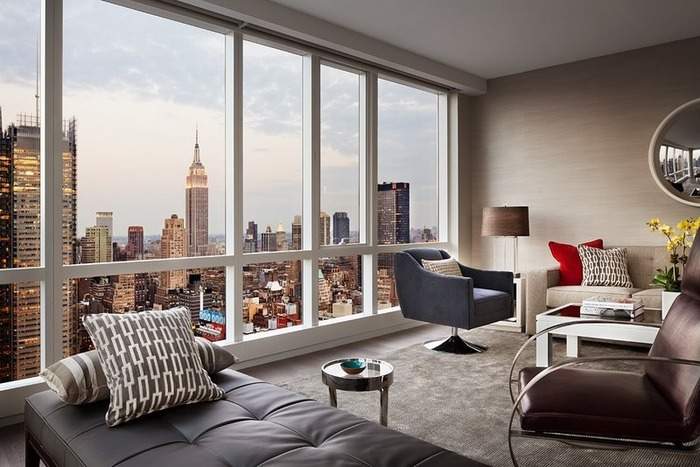 Квартира с панорамными окнами - фото с красивым видом на город