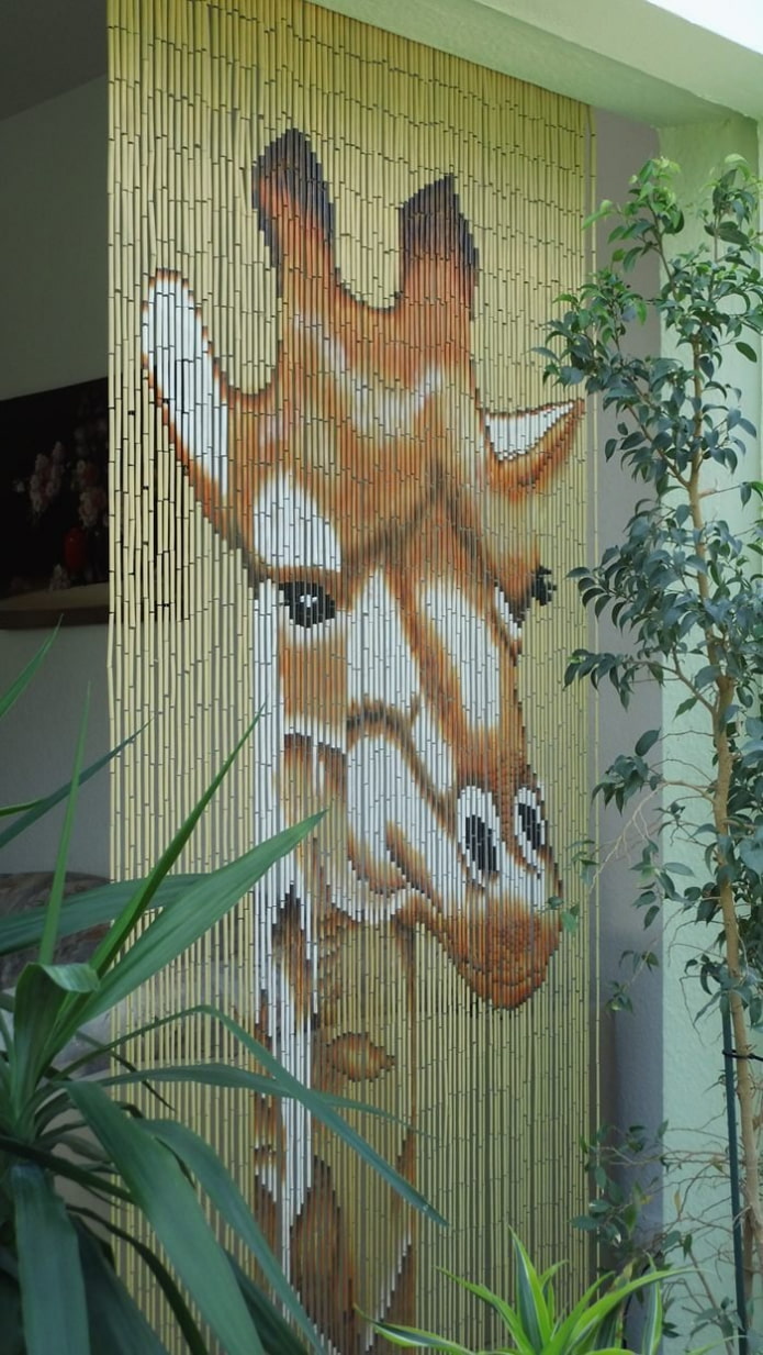 бамбуковые занавеси с изображением животных