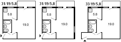 планировка 1-комнатной хрущевки серии 464