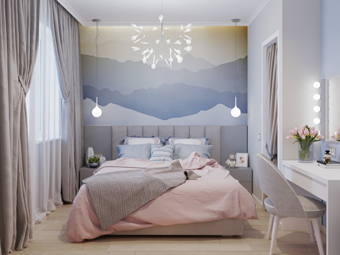 дизайн спальни в пастельных тонах