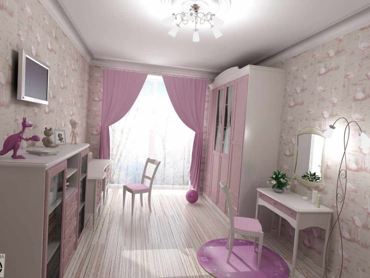 вариант красивого стиля спальной комнаты для девочки