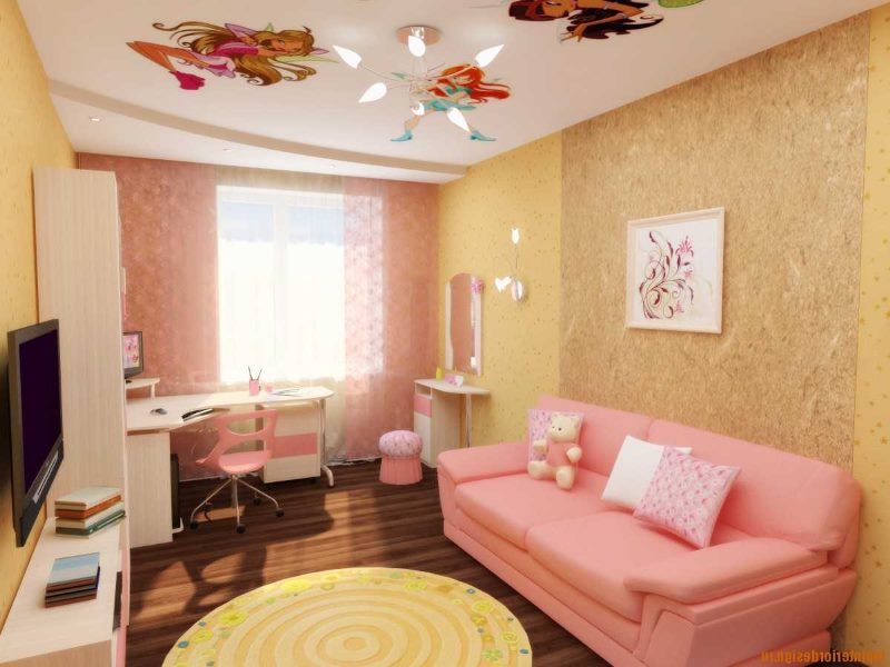 Интерьер детской комнаты в розовых оттенках