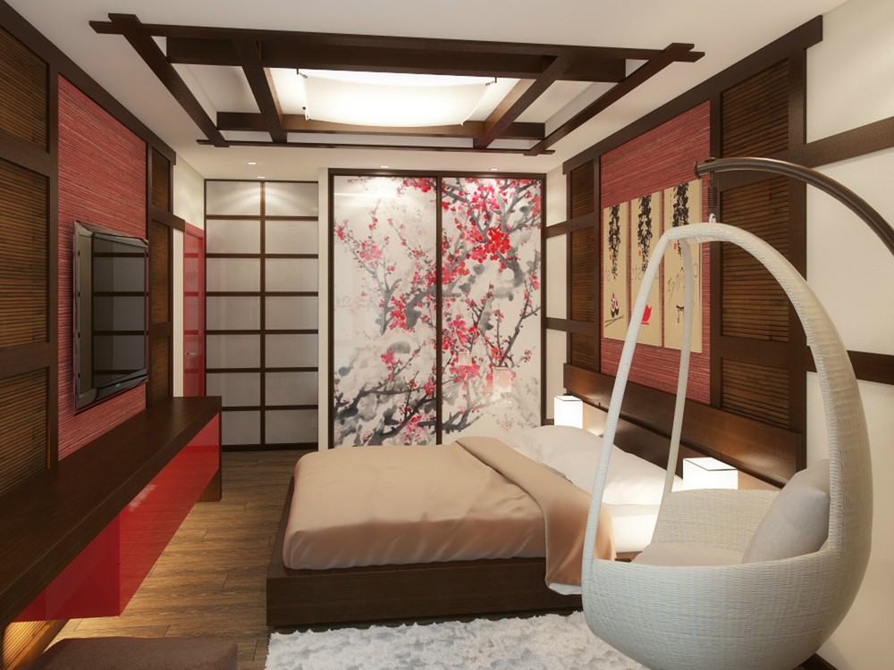 спальня в японском стиле фото оформление
