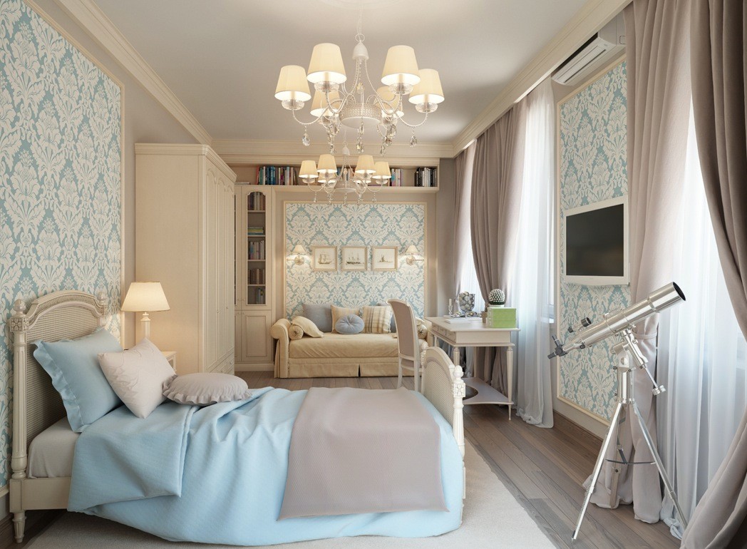 спальня в голубом цвете фото декор
