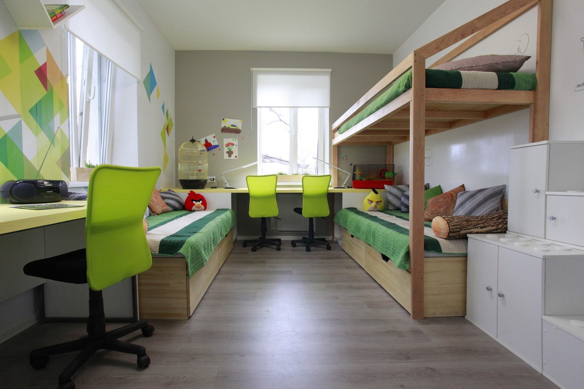 детская комната для троих детей дизайн идеи