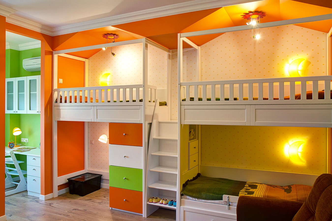 детская комната для троих детей фото дизайна