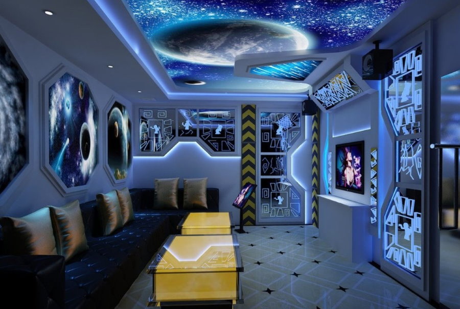 Дизайн комнаты для школьника в космической тематике