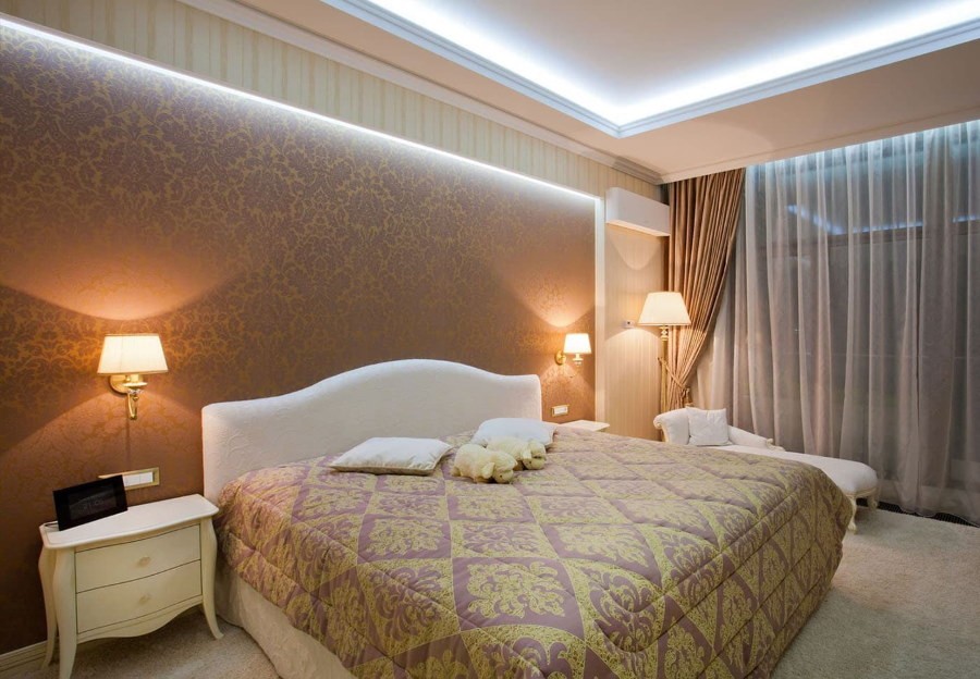 Освещение спальни в классическом стиле