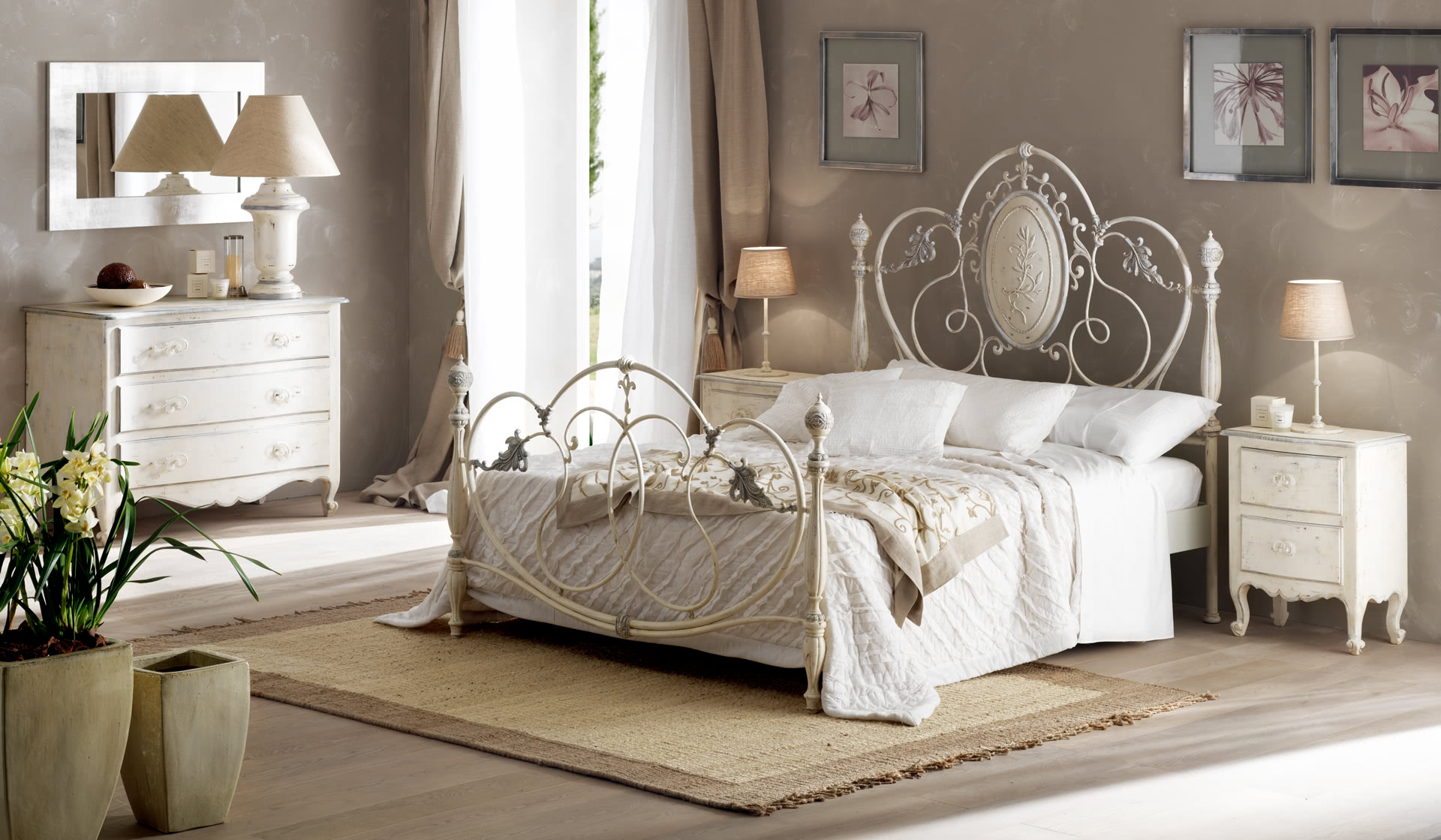 Спальня прованс белая мебель