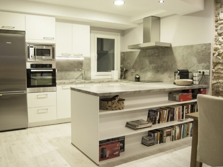 Modern Hi Tech Kitchen - The white-gray interior creates a sense of spaciousness