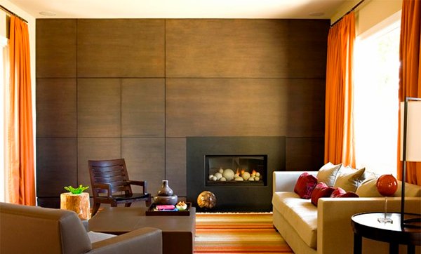 modern fireplace