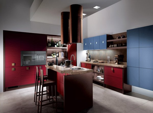 Red Kitchen Cabinets