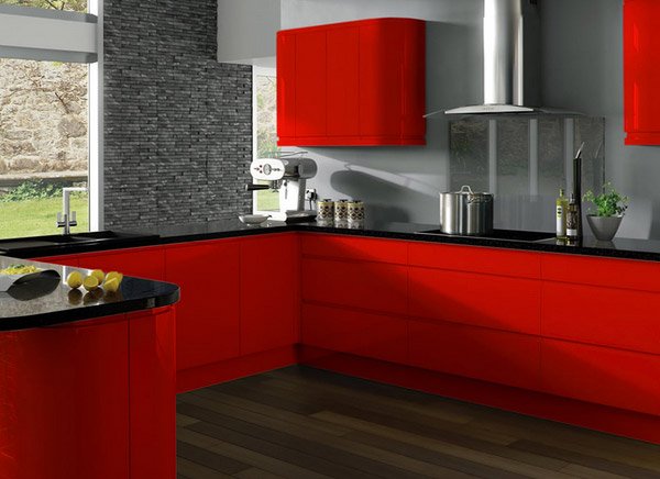 red lacquered finish