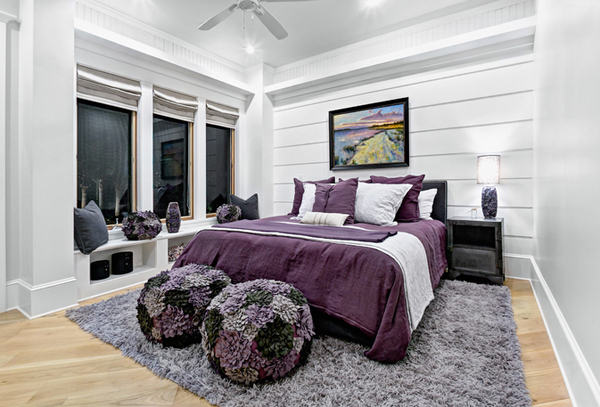 Black, White and Purple Bedrooms