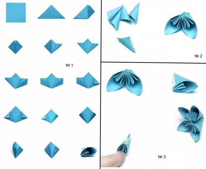 Начать можно со сборки одного элемента. Как только в руках появится такой цветочек оригами, захочется делать их еще и еще