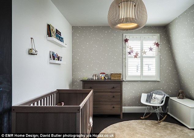 Sweet dreams: Furniture from this nursery could be used elsewhere in the Fulham family home