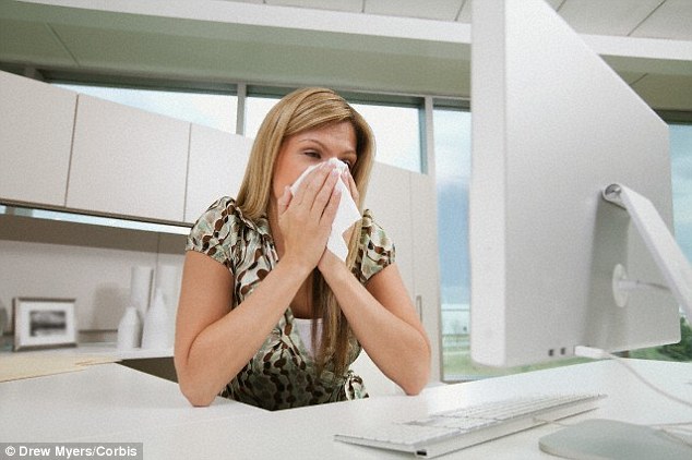 At the time, a World Health Organisation report found that 30 per cent of new and retrofitted buildings encouraged ‘sick building syndrome’ in which people show symptoms from airborne pollutants inside buildings (illustrated by a stock image)