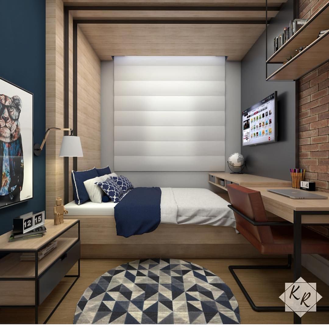 Дизайн спальни для молодого мужчины