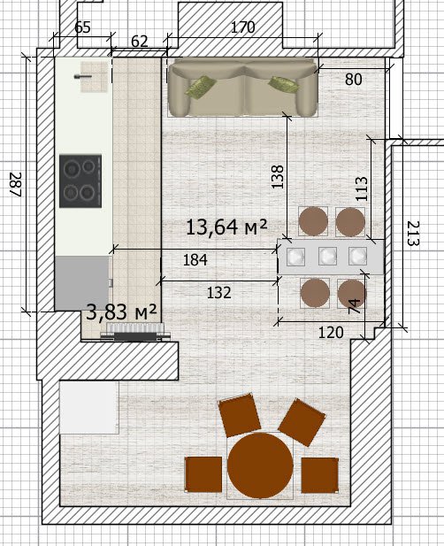 Кухня 22 метра планировка