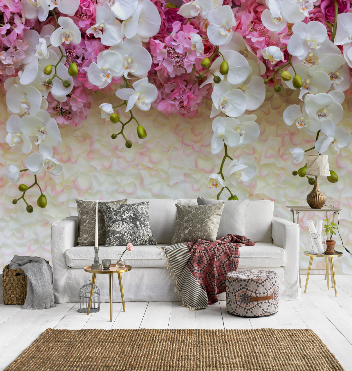 Фотообои цветы на стену в интерьере фото: Страница не найдена | DecorWind