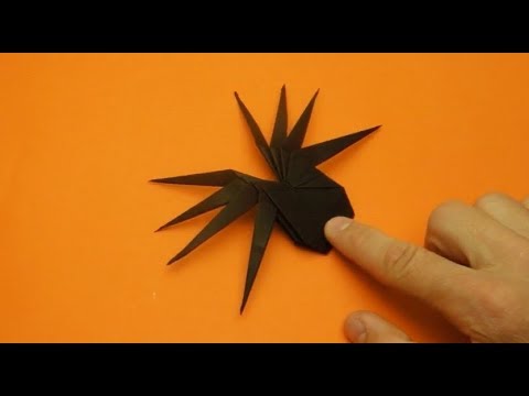 Оригами паук из бумаги. Оригами игрушка паук попрыгушка.