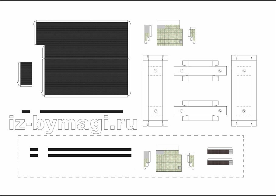Схема для вырезания домика из бумаги №2