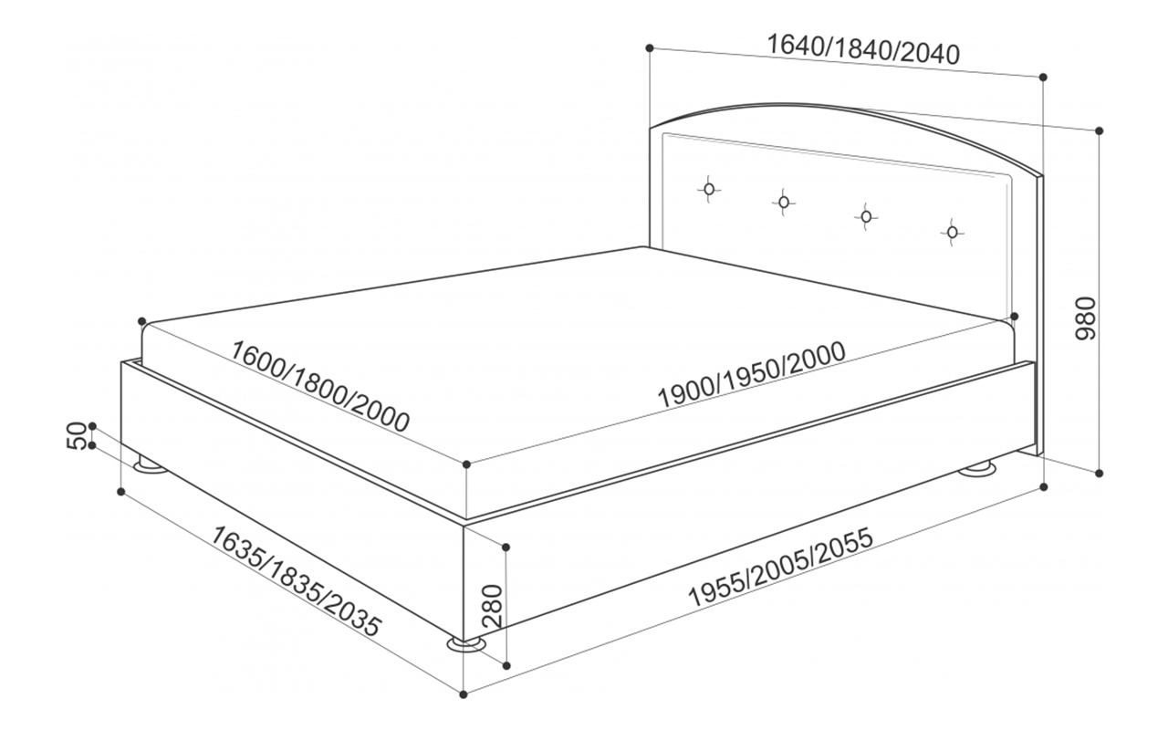 Размер односпальной кровати стандарт в россии ширина и длина