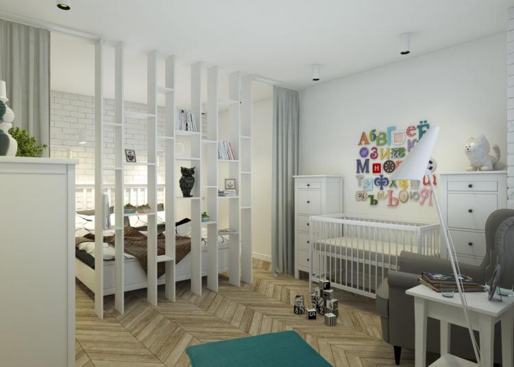 Физическое зонирование комнаты для родителей и ребенка