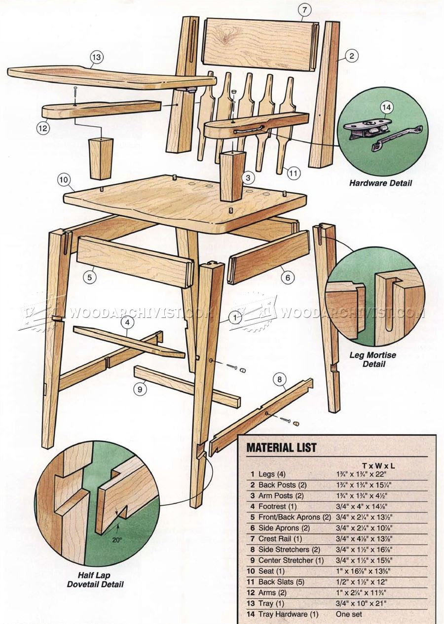 Чертеж стул Woodworking