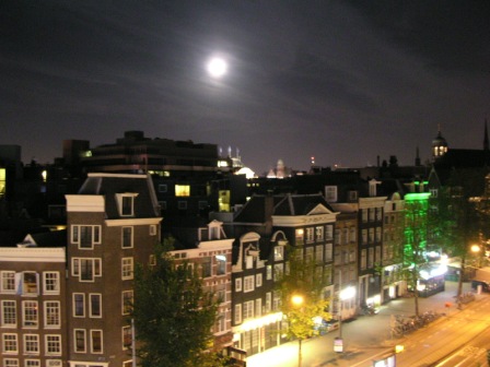 Full Moon in Amsterdam viewed from Ramada Hotel
