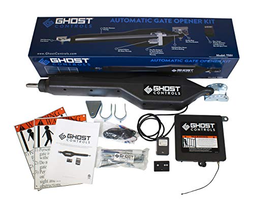 Ghost Controls TSS1 Heavy-Duty Single Automatic Gate Opener Kit for Swing Gates Up to 20 Feet (ft.)