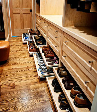 Полка для обуви встроенная в шкаф