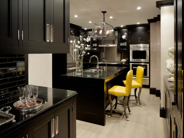 черно-белая кухня дизайн фото интерьера