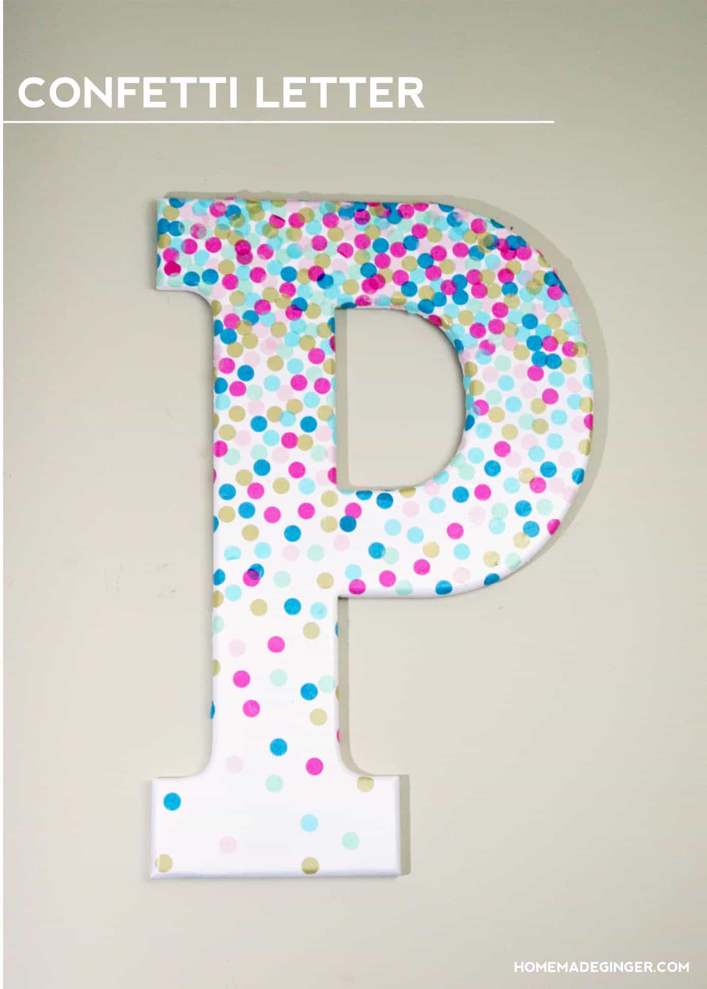 decorative letters with confetti