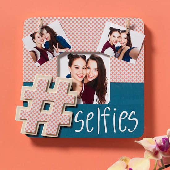 Wooden picture frames collage