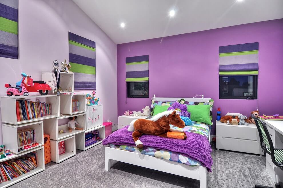 Фиолетовый цвет в интерьере детской комнаты