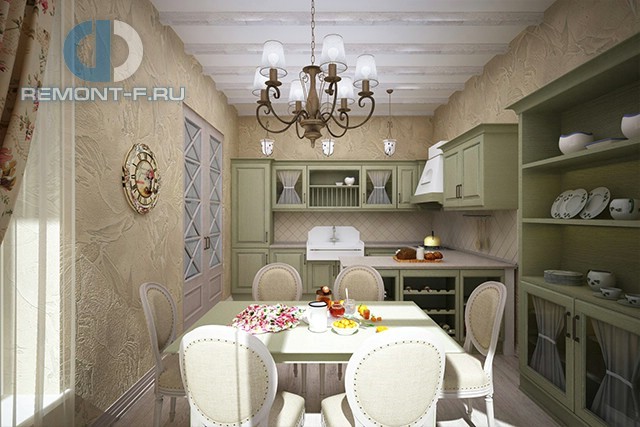 Прованская кухня в дизайне частного дома в Светлогорье