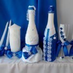 Банты на свечах, бутылках и бокалах