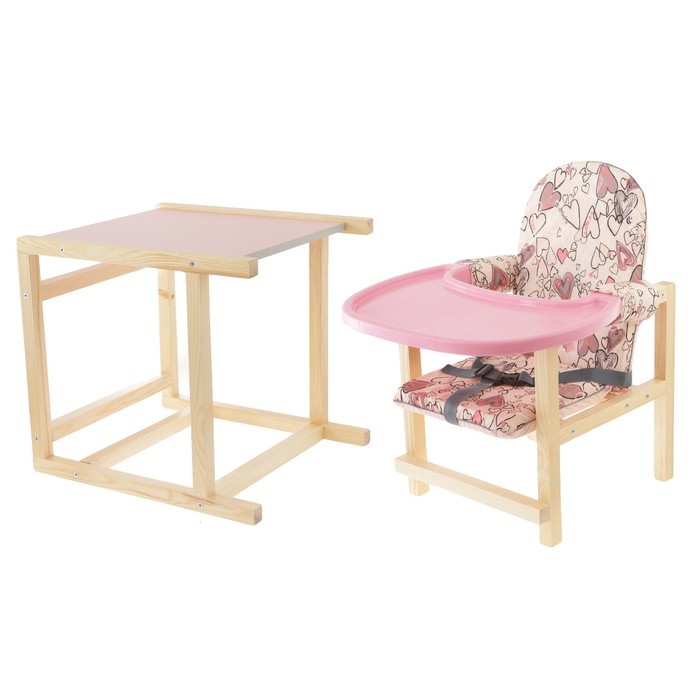 Стол и стул для кормления деревянный