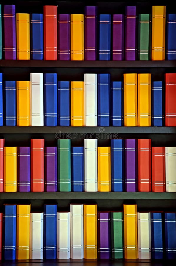 Books on library shelves royalty free stock photo