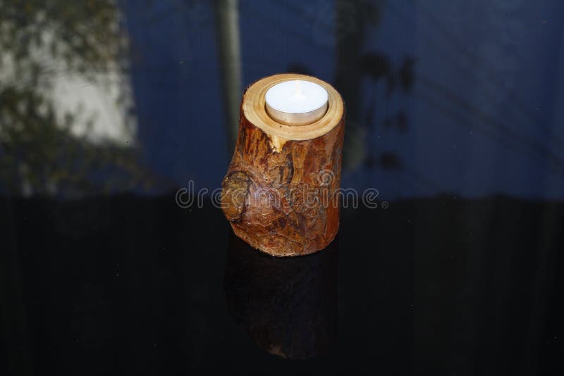 Candle wooden handmade chandelier decorative light antique. Bodrum, Turkey stock photos