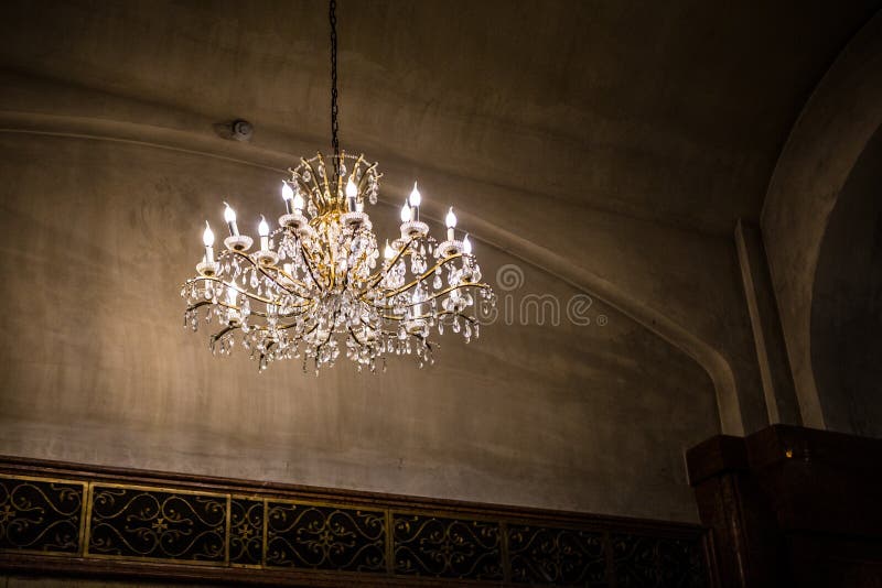 Chandelier in Church. Old antique chandelier in a typical church in Georgia royalty free stock images